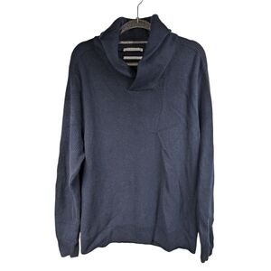 Trenery Merino/Cotton Blend Shawl Collar Knit Sweater Sz L